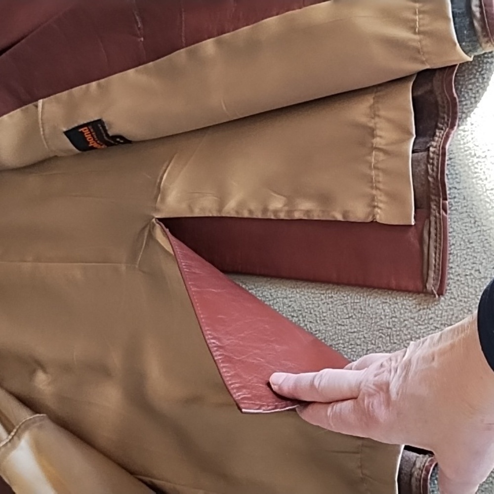 Vagabond Leather Jacket Men's Size 44 Large Vintage Back Kick Pleat Warm Brown - Picture 7 of 11